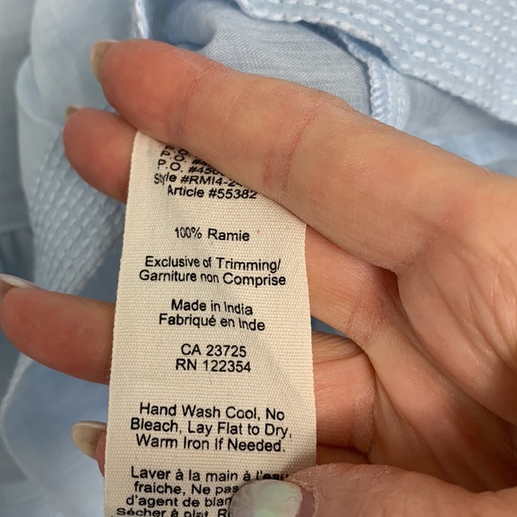 Aritzia Wilfred Peplum Sleeveless Top Light Blue Size Medium - Picture 9 of 9